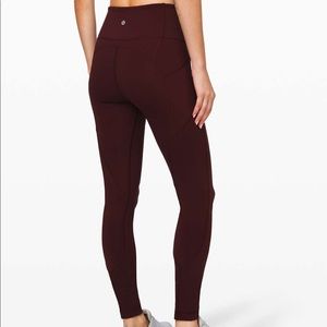 Lululemon Maroon All The Right Places Legging